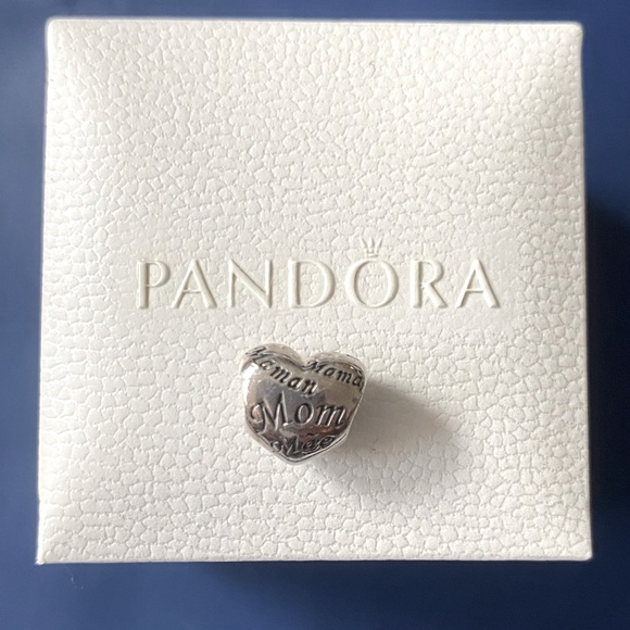 Pandora Jewelry - 💜Free Ship! Retired Pandora Retired Sterling Silver Heart Mom Charm *Authentic